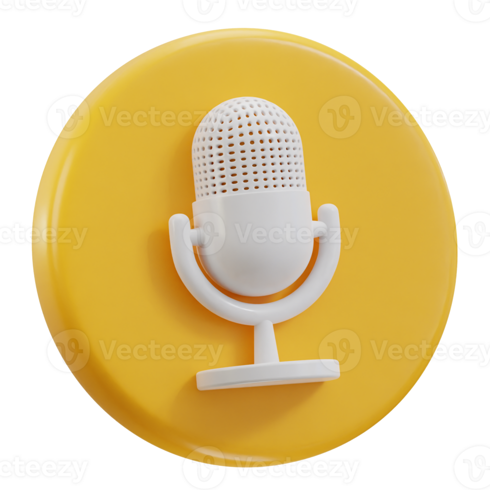 3d podcast microphone icon 30774335 PNG