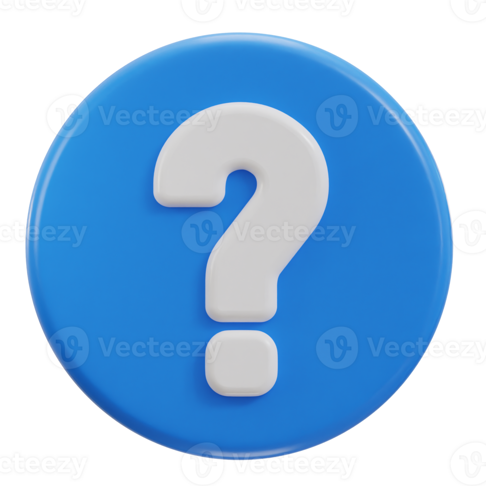 3d question mark icon illustration png