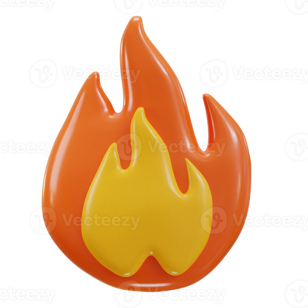 3d fire icon illustration png