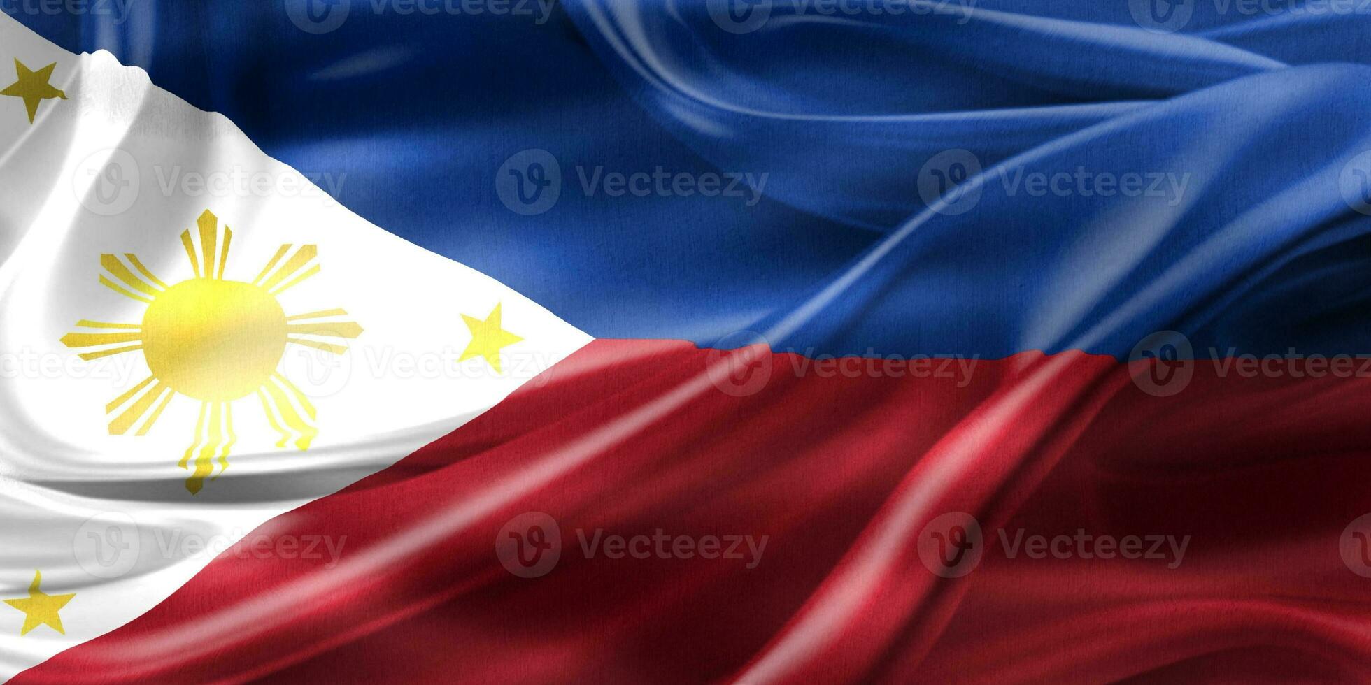 3D-Illustration of a Philippines flag - realistic waving fabric flag photo