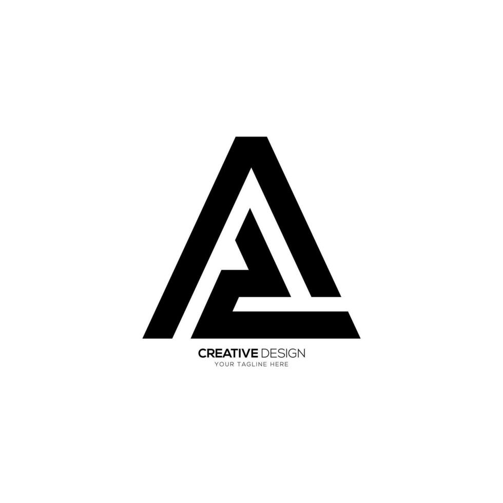 Letter Az triangle initial abstract flat monogram creative logo vector