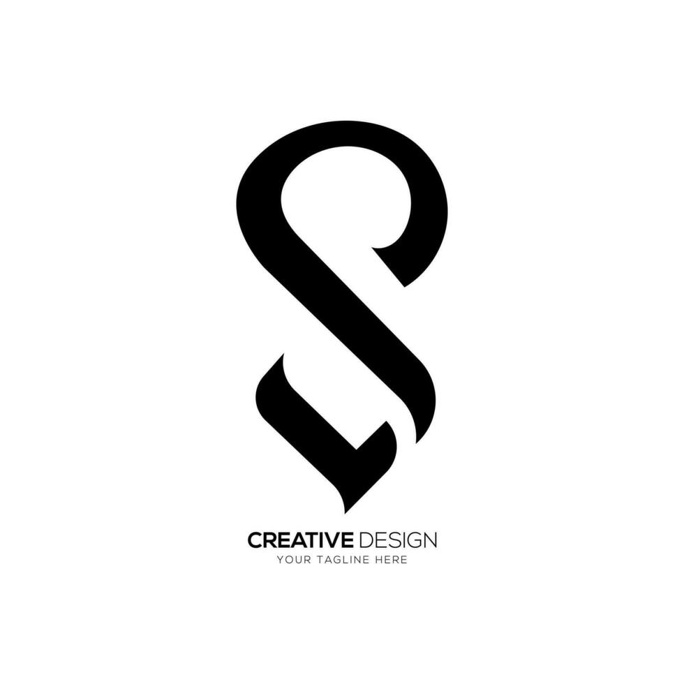 Letter Ls or Sl modern unique classic shapes alphabet creative typography monogram logo vector