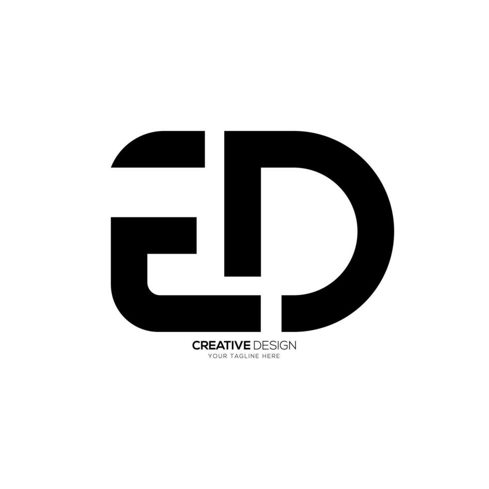 Letter Ed initial font modern unique shapes alphabet creative monogram logo vector