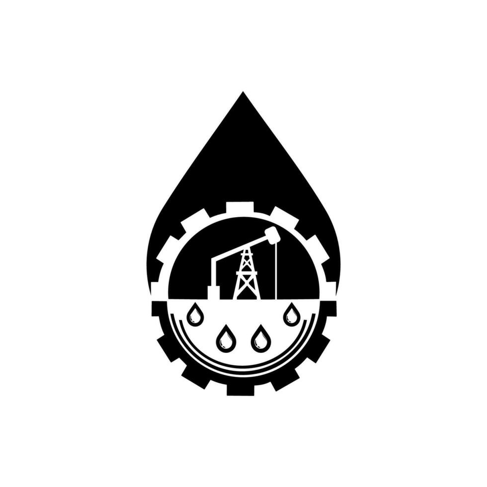 petróleo minería logo, vector ilustración.