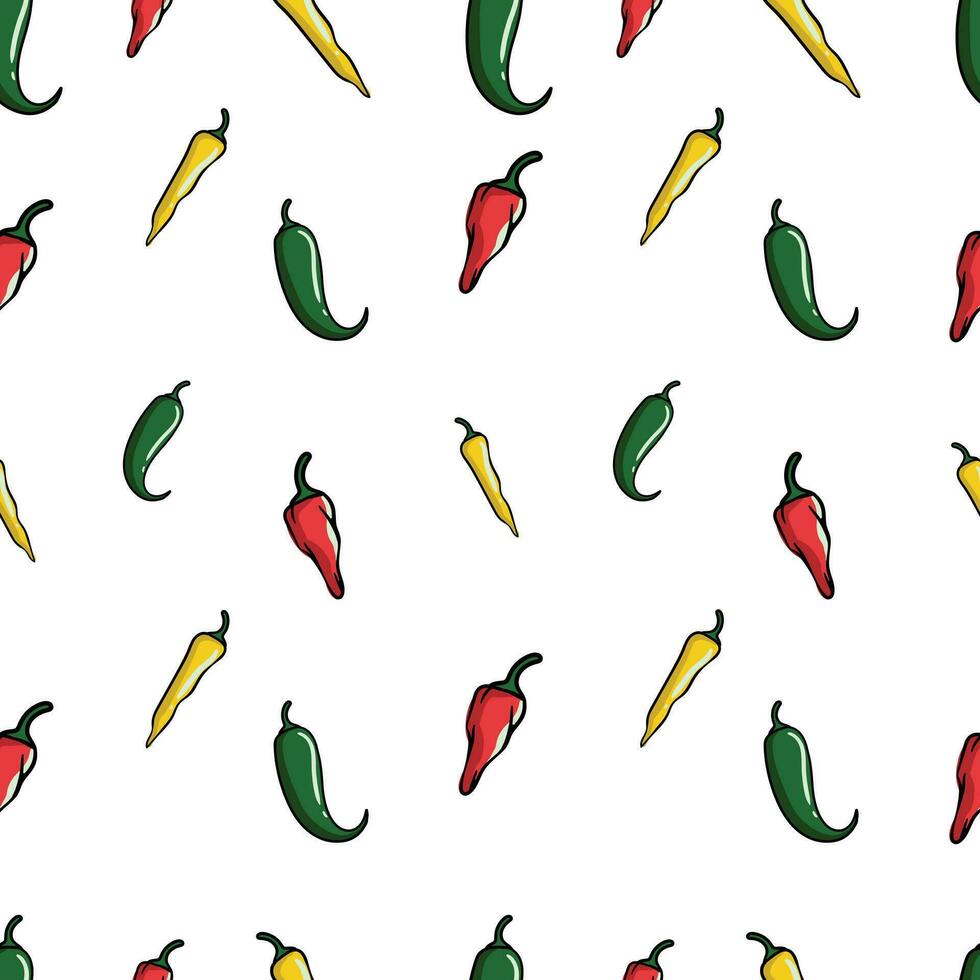 simple chilli seamless pattern on white background vector