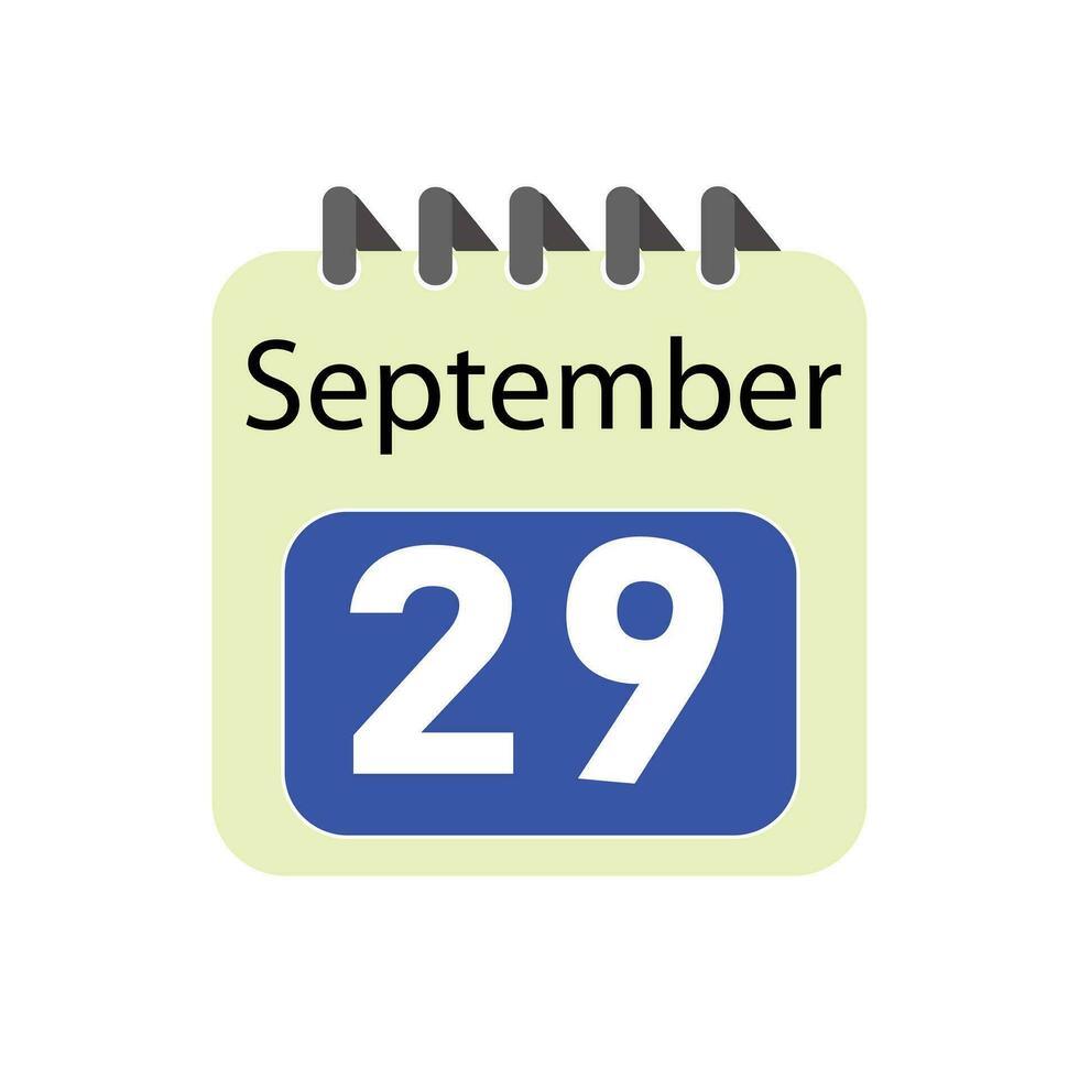 September 29 daily Calendar Icon vector