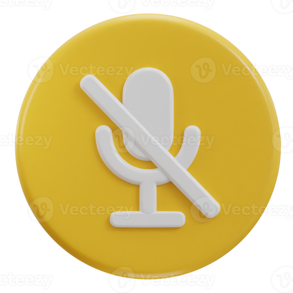 3d microphone mute icon no sound icon png