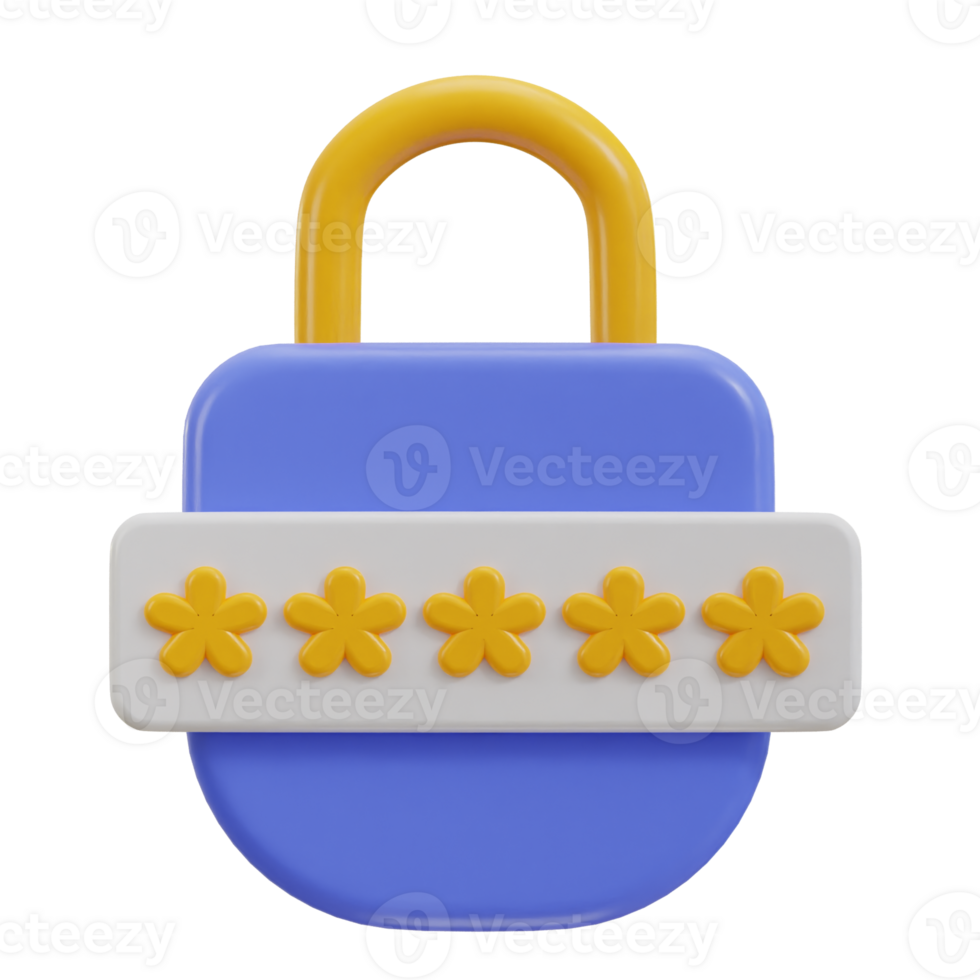 3d password secure icon png