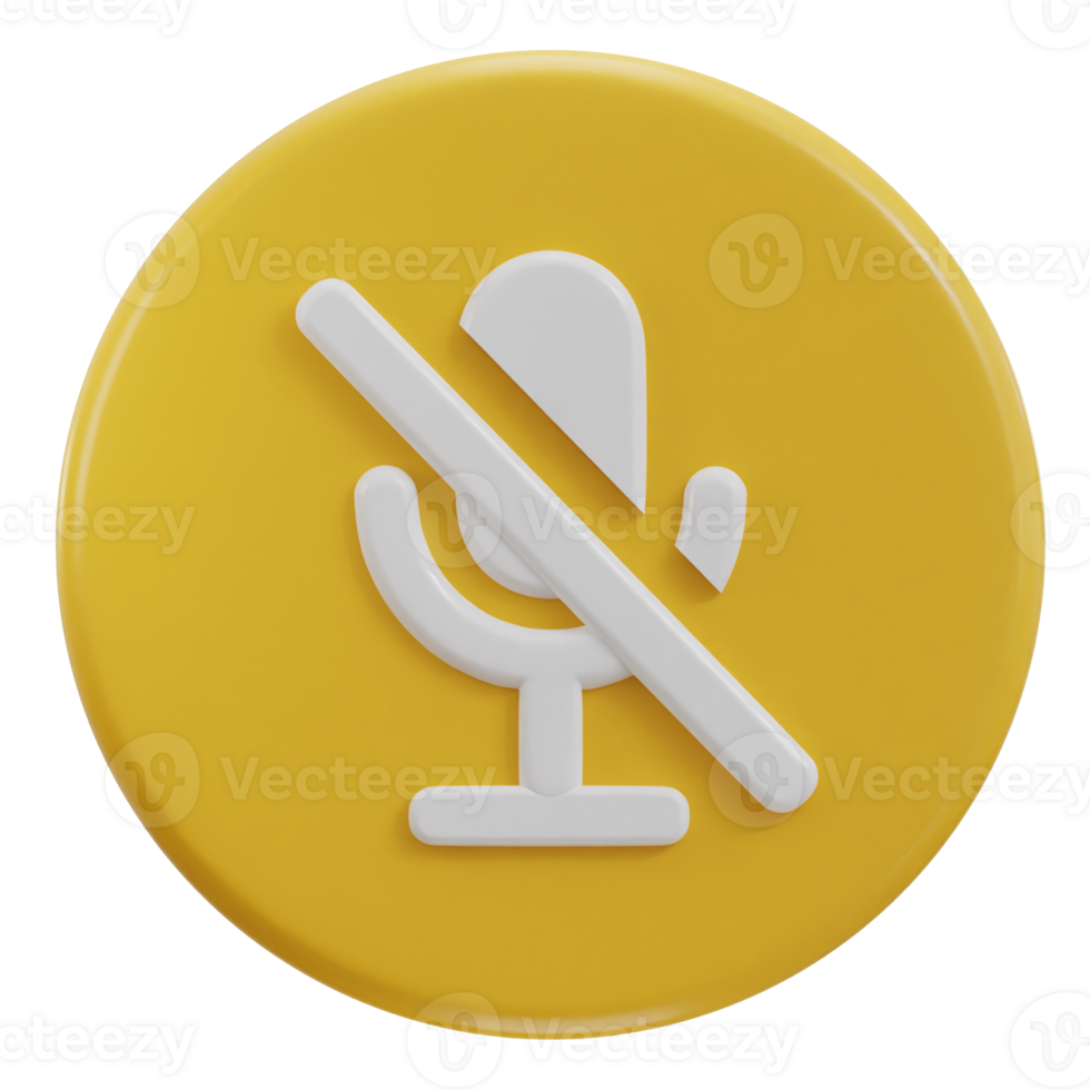 3d microphone mute icon no sound icon png