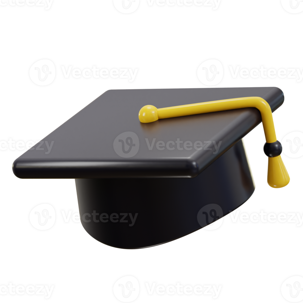graduation hat icon 3d rendering png
