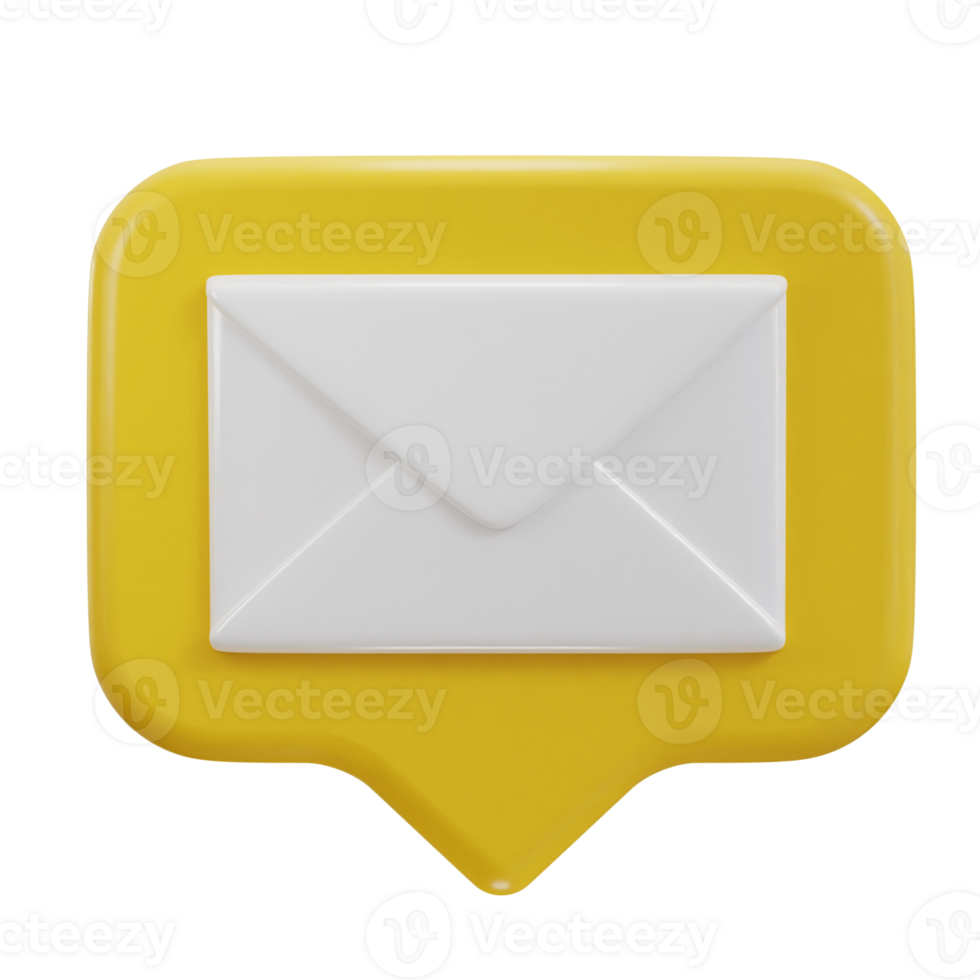 Mail message or envelope icon in 3d speech bubble icon png