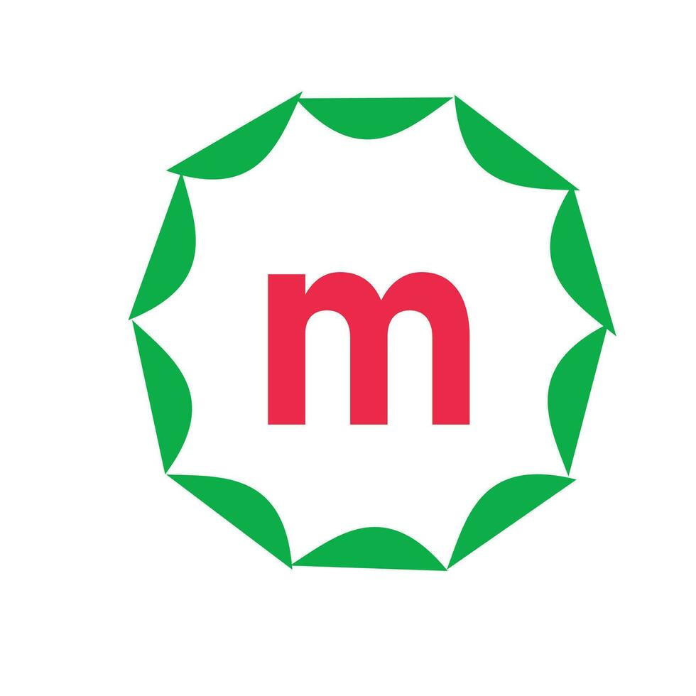leaf small letter m number logo vector