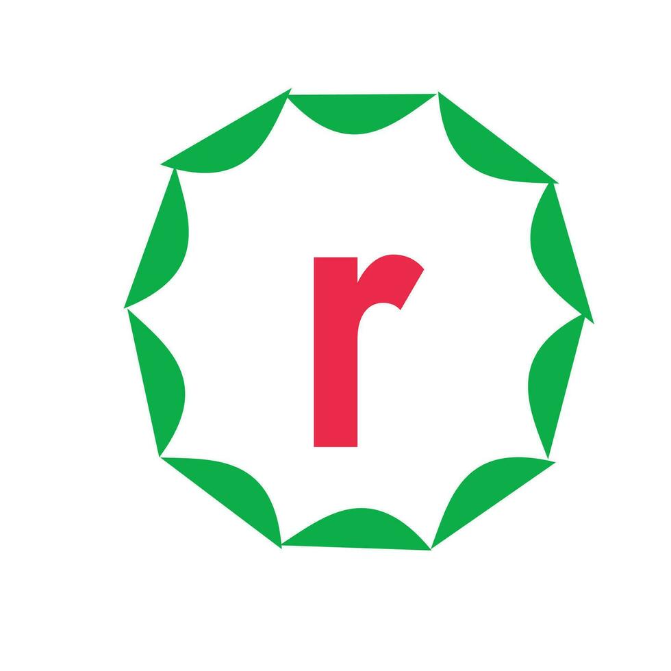 leaf small letter r number logo 30774757 Vector Art at Vecteezy