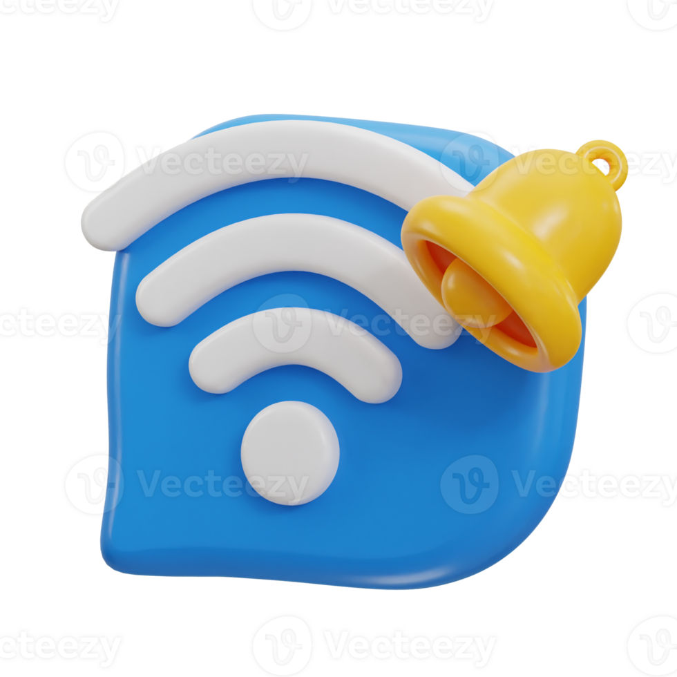 3d Wi-fi notificação ícone ilustração png