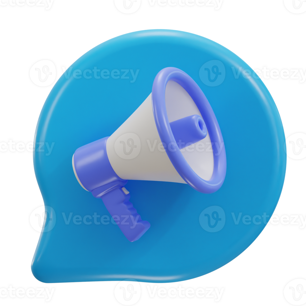 3d megaphone with chatting bubble icon png