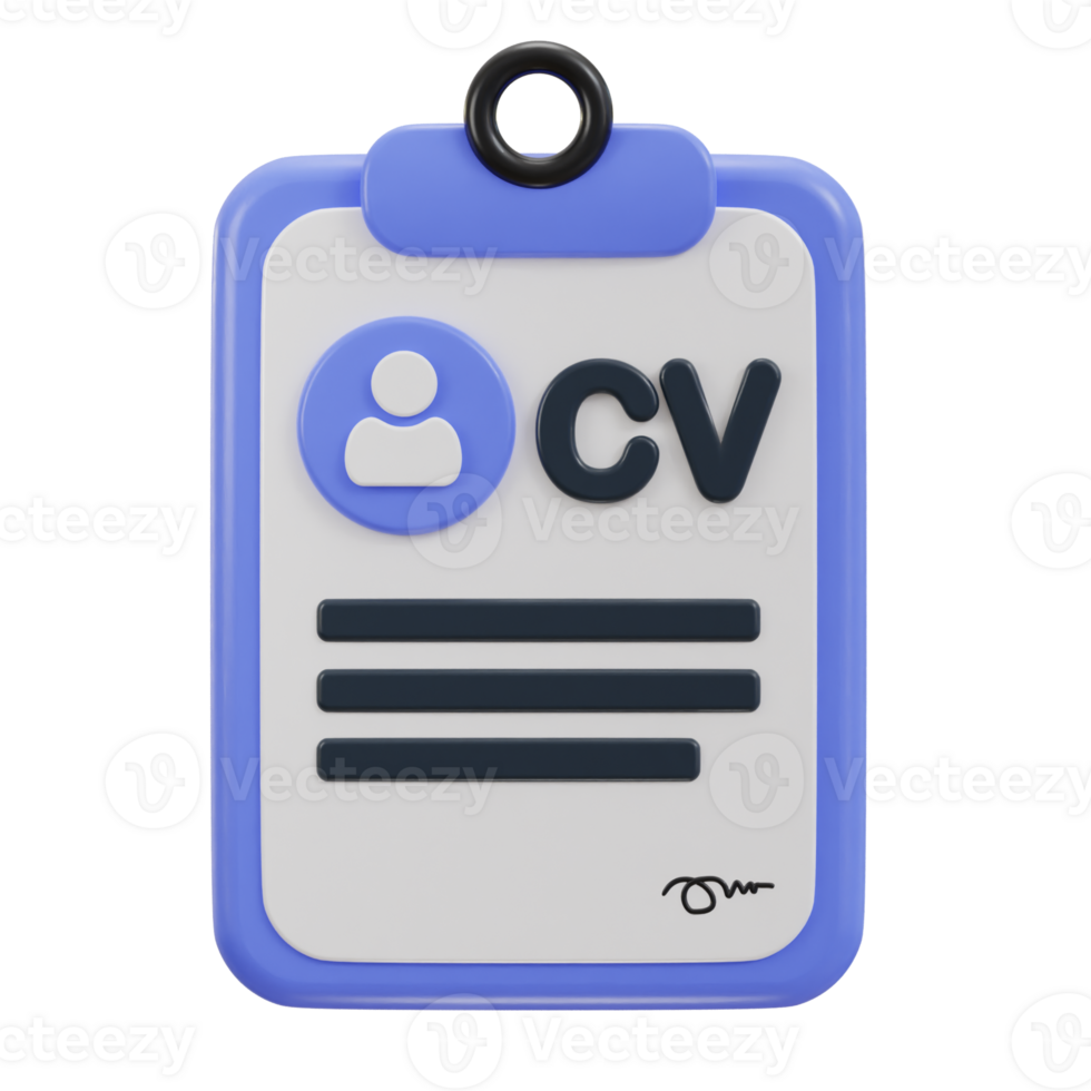 3d cv resume icon png