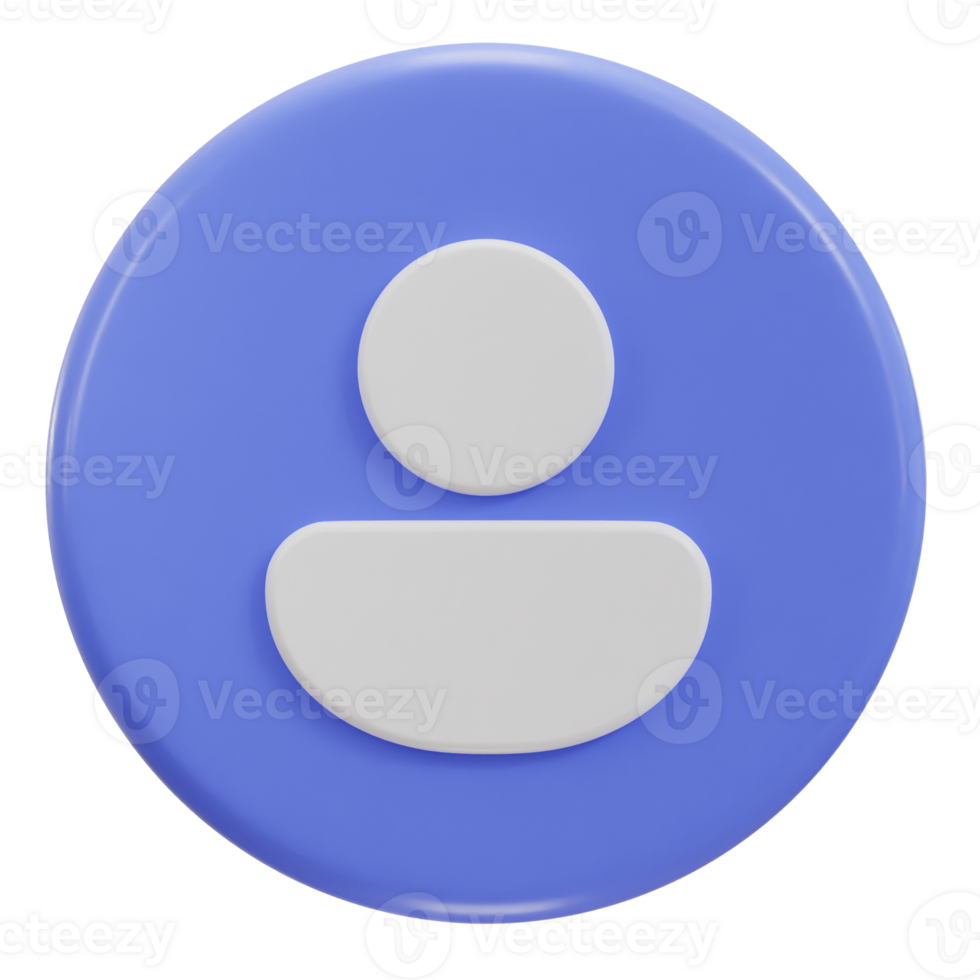 3d user profile icon illustration png