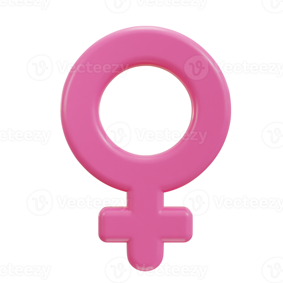 3d female symbol icon illustration png