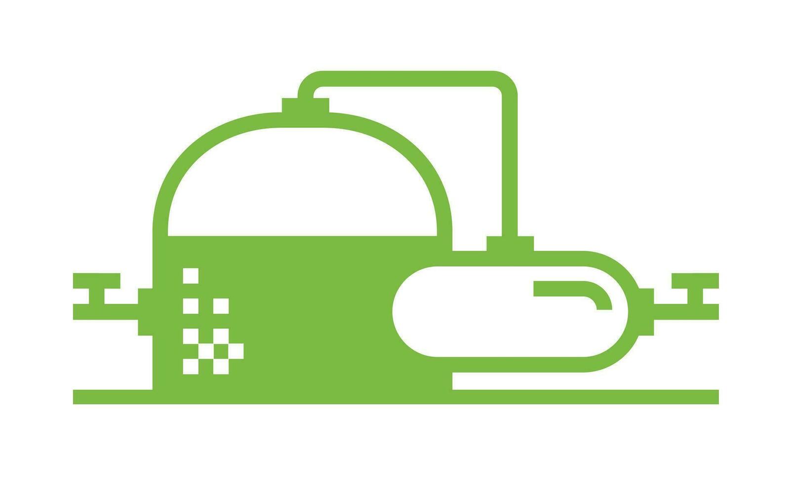 Simple green Biogas Plant icon vector