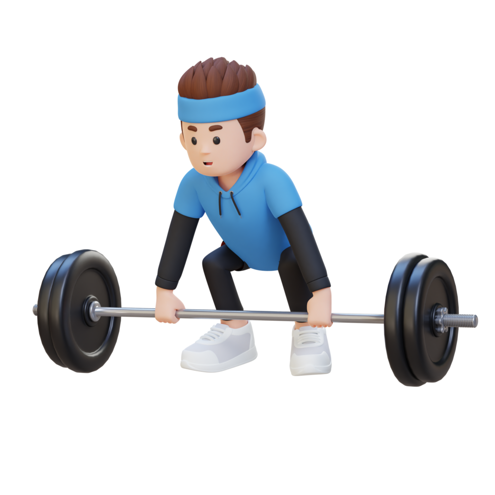 3D Sportsman Character Building Strength and Power with Deadlift Workout png