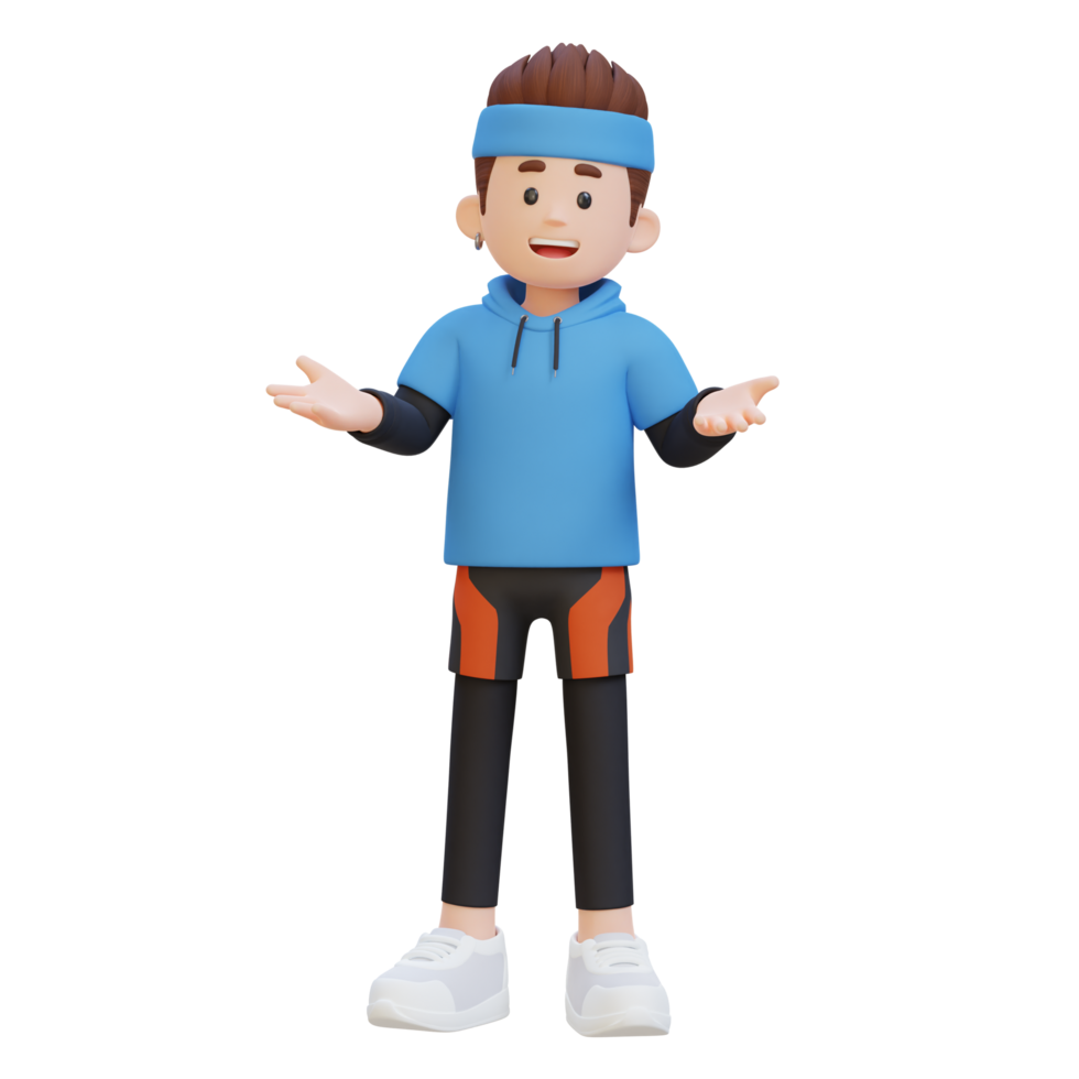 3D Sportsman Character Engaging in Conversations for a Dynamic Lifestyle png