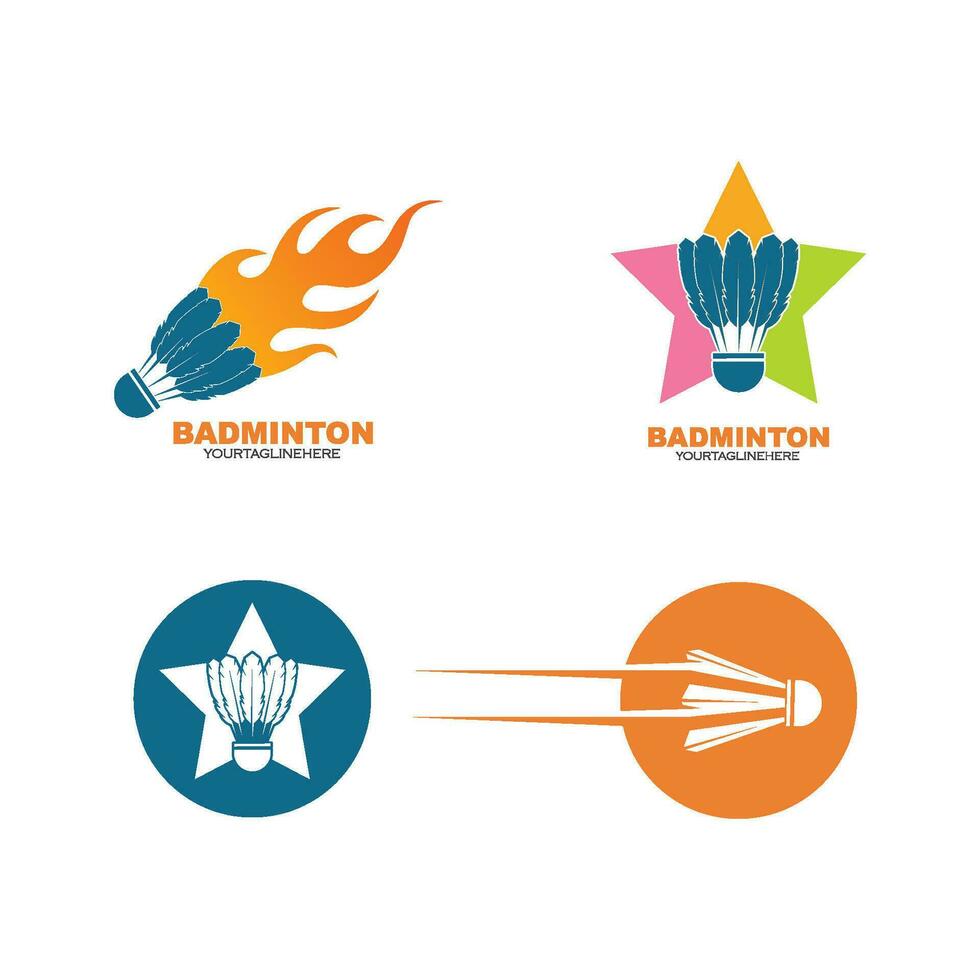 shuttlecock vector icon logo illustration design