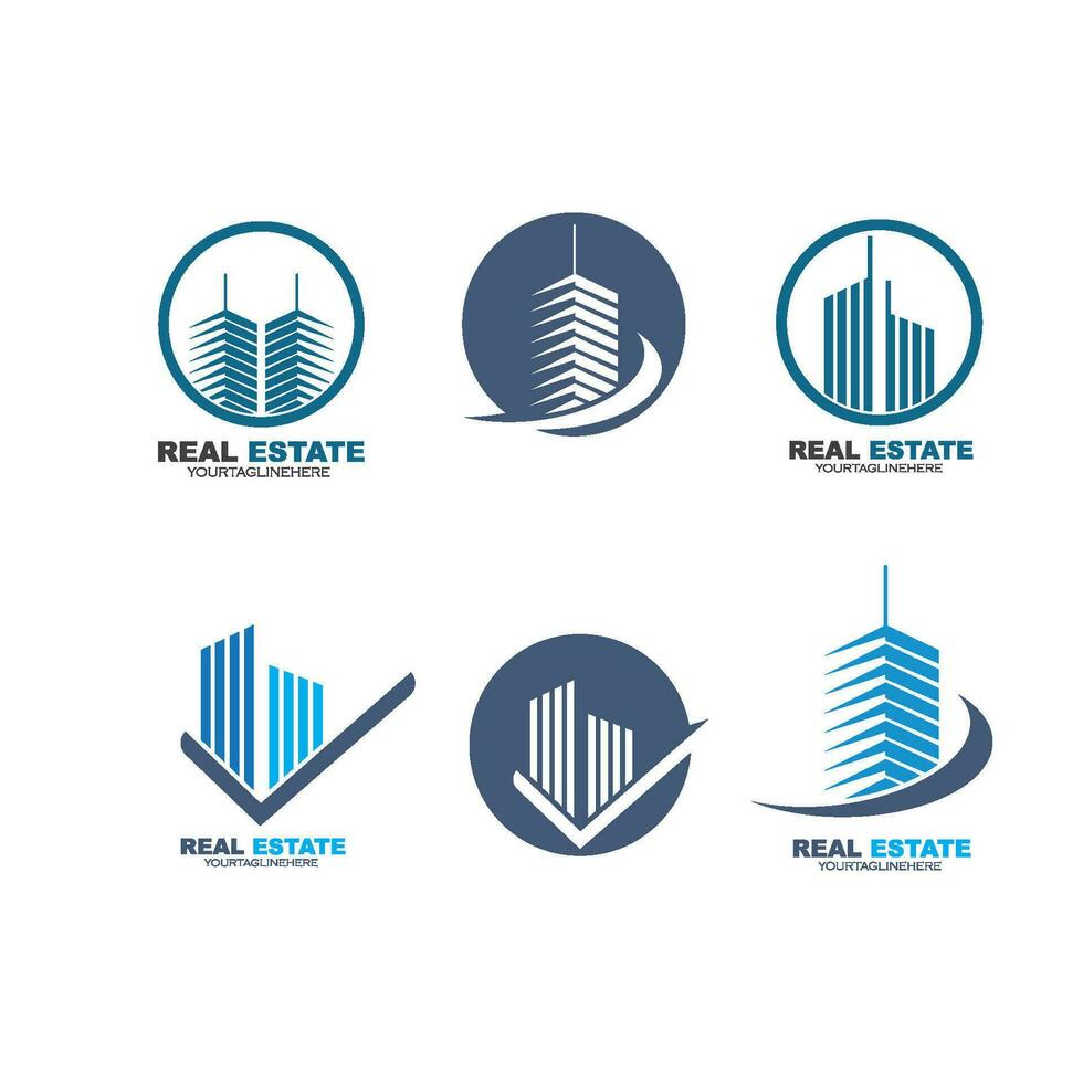 real estate modern city building vector template