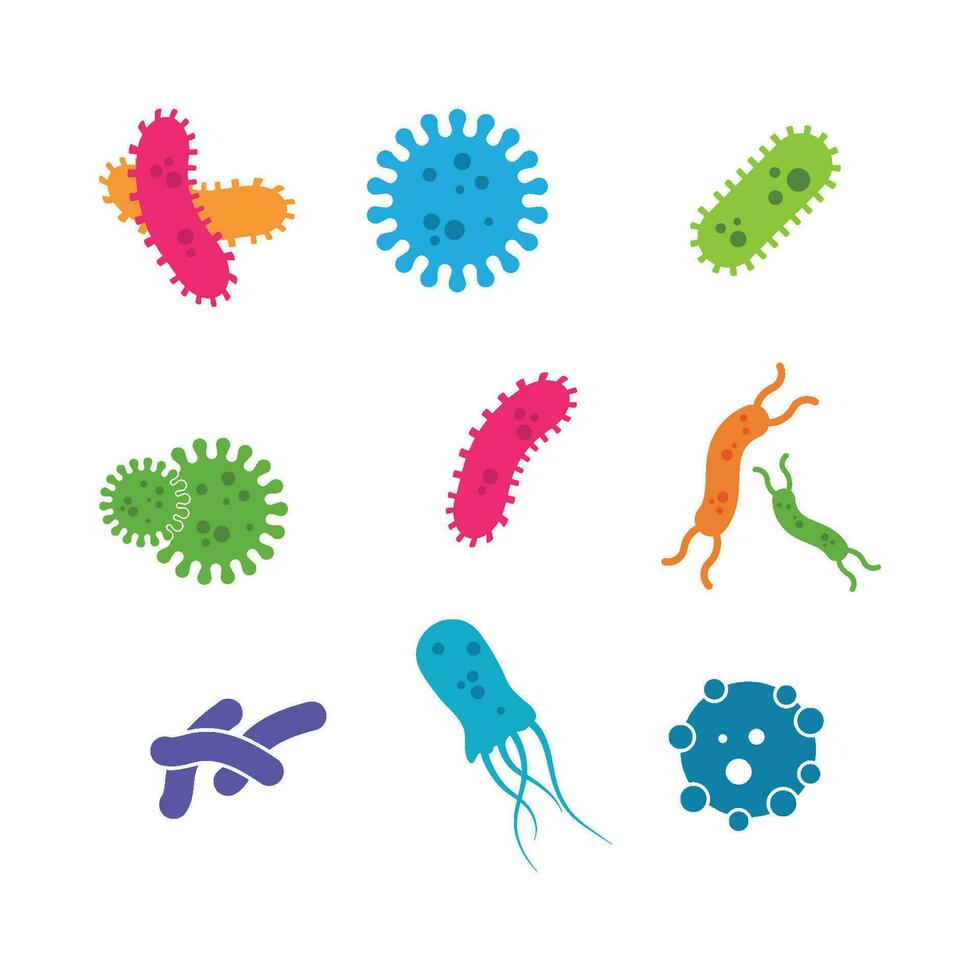 virus y bacterias icono vector ilustración diseño