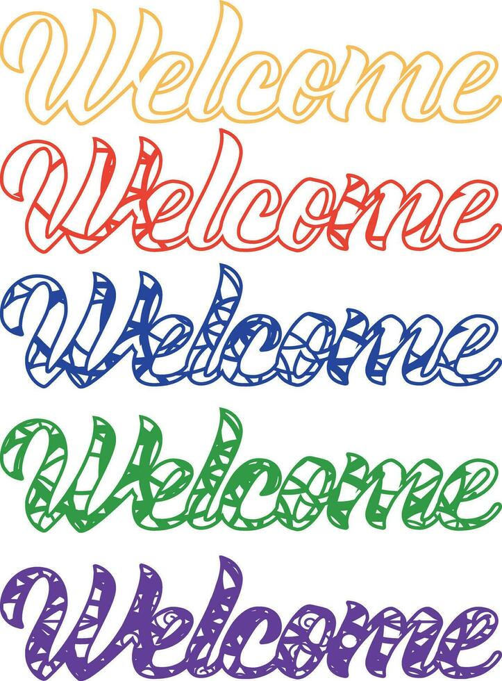 WELCOME Multilayer Lettering Decor vector