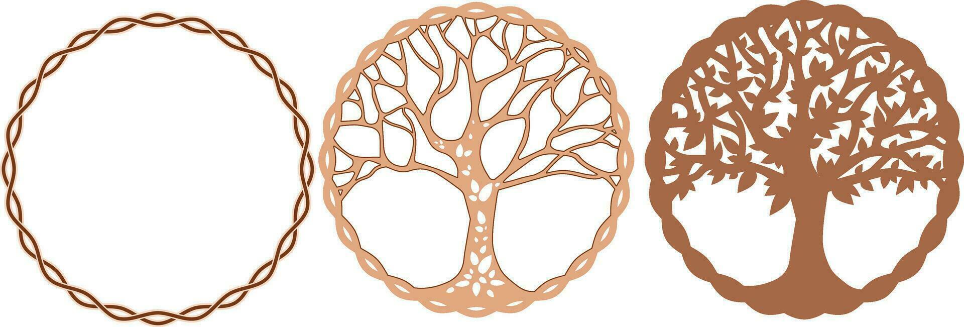 árbol de vida multicapa diseño archivos, pared decoración vector