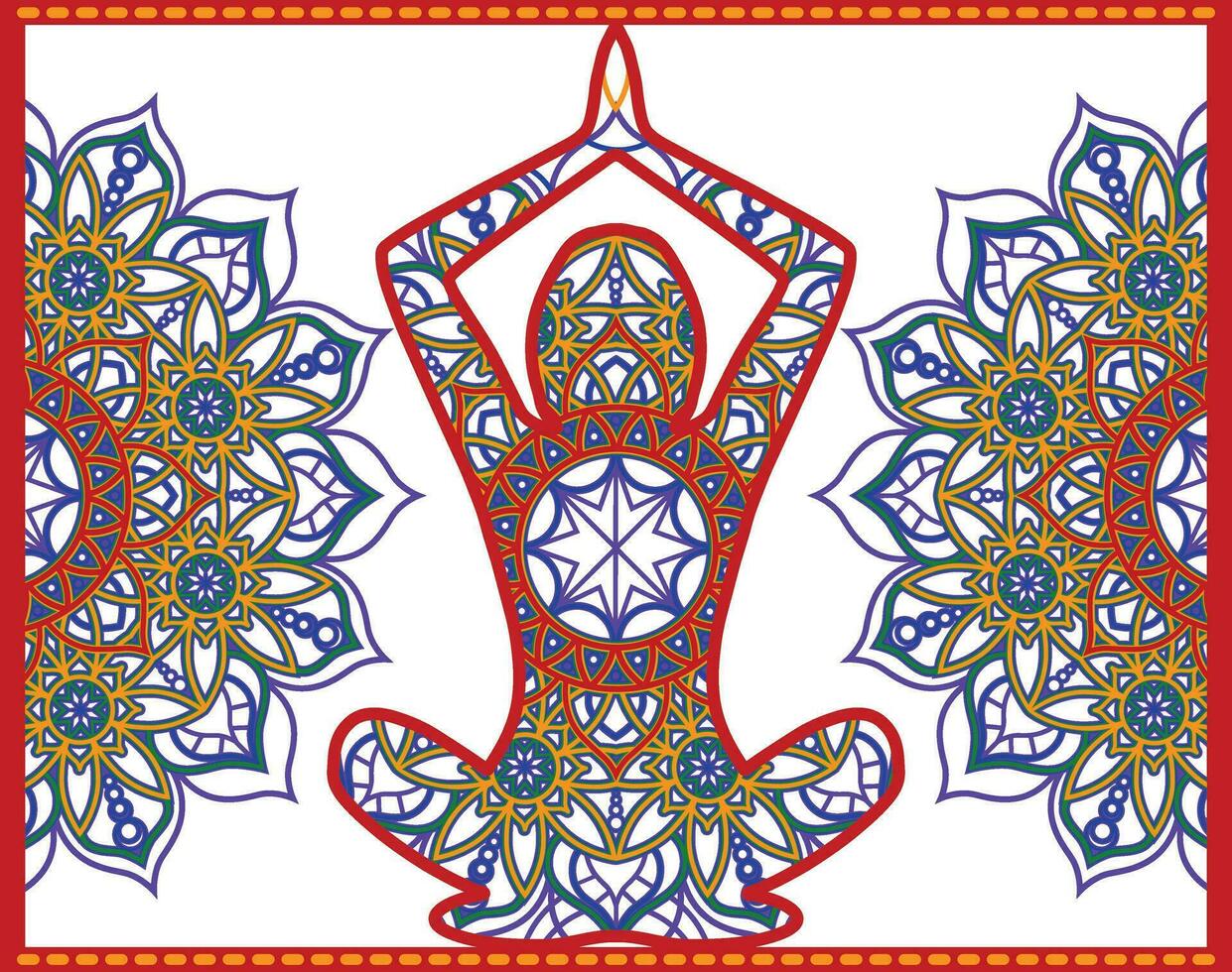 yoga panel pared decoración, mandala Arte vector