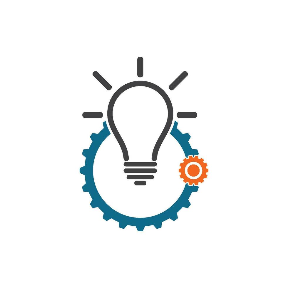 bulb geaar  idea,creative, concept illustration vector
