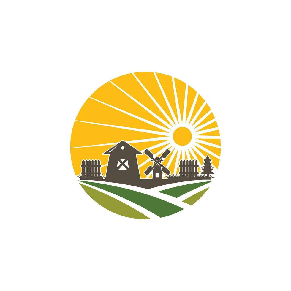 agriculture farm icon logo vector