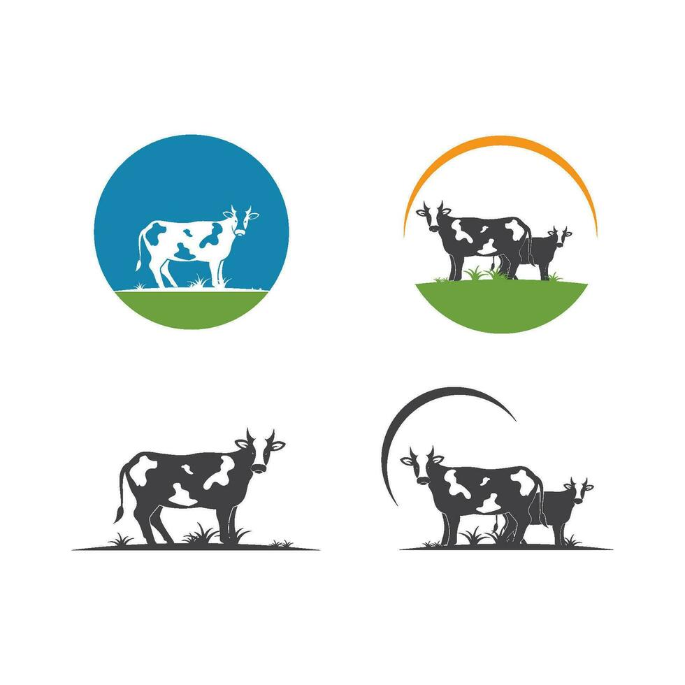 vaca logo vector ilustración templat