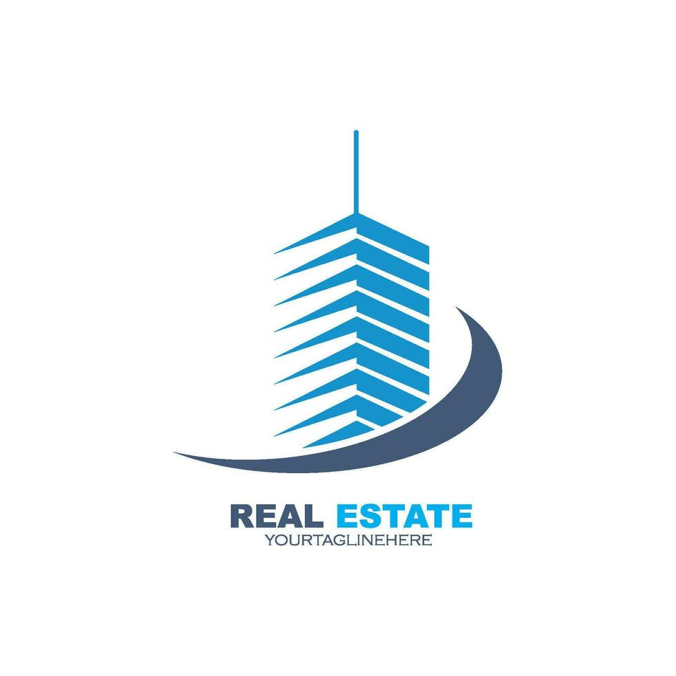 real estate modern city building vector template