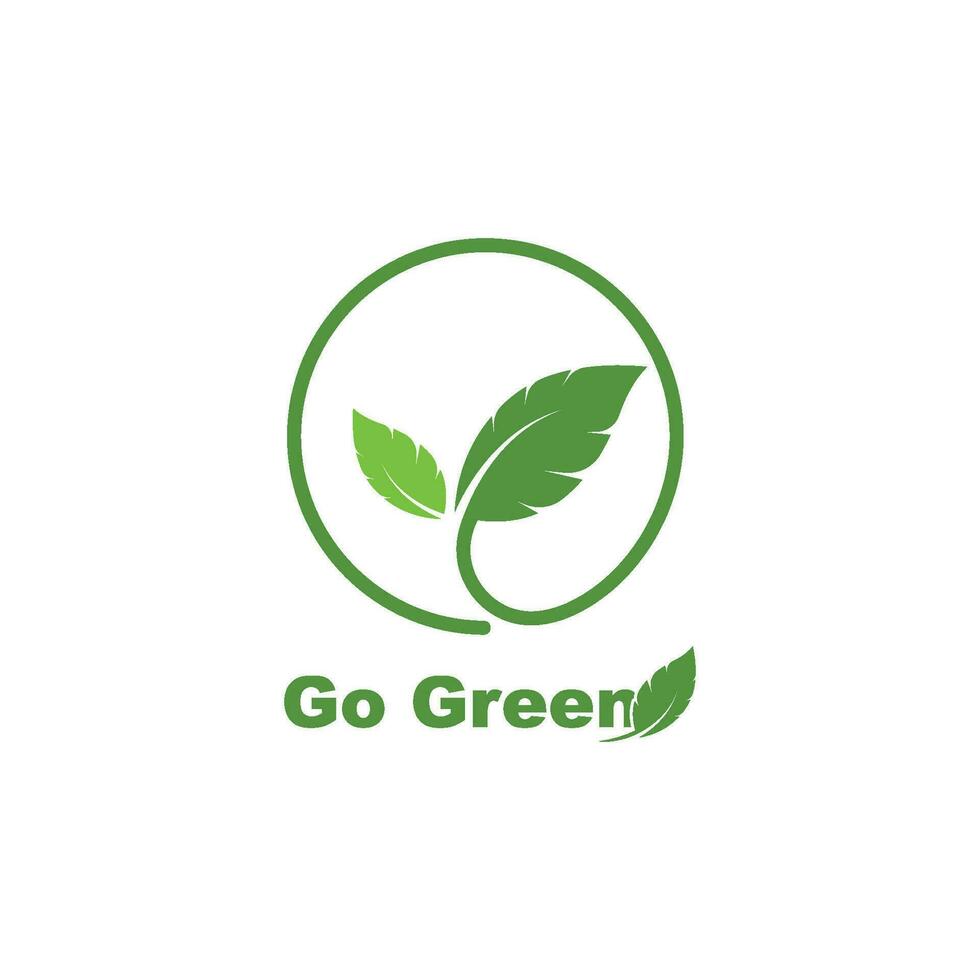 hoja verde ecología naturaleza elemento vector icono de ir verde