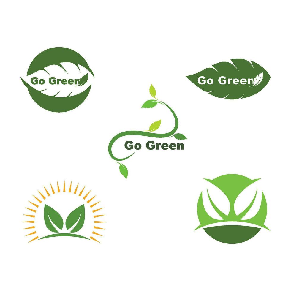green leaf ecology nature element vector icon of go green
