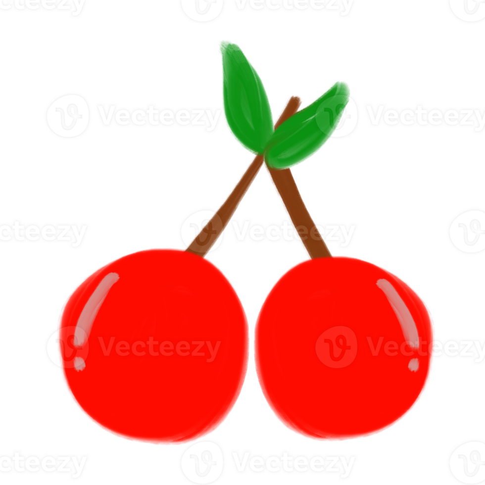 Red cherry Fruit Doodle png