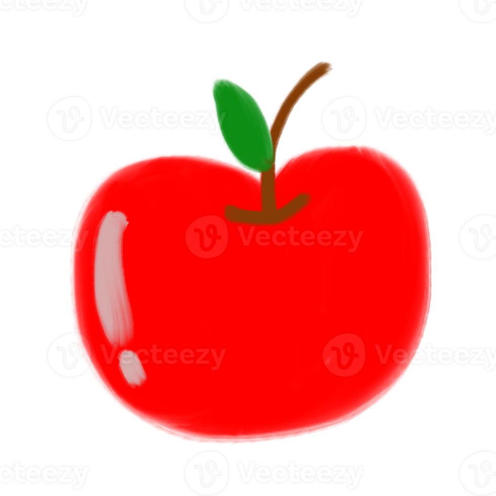 Red Apple Fruit Doodle png