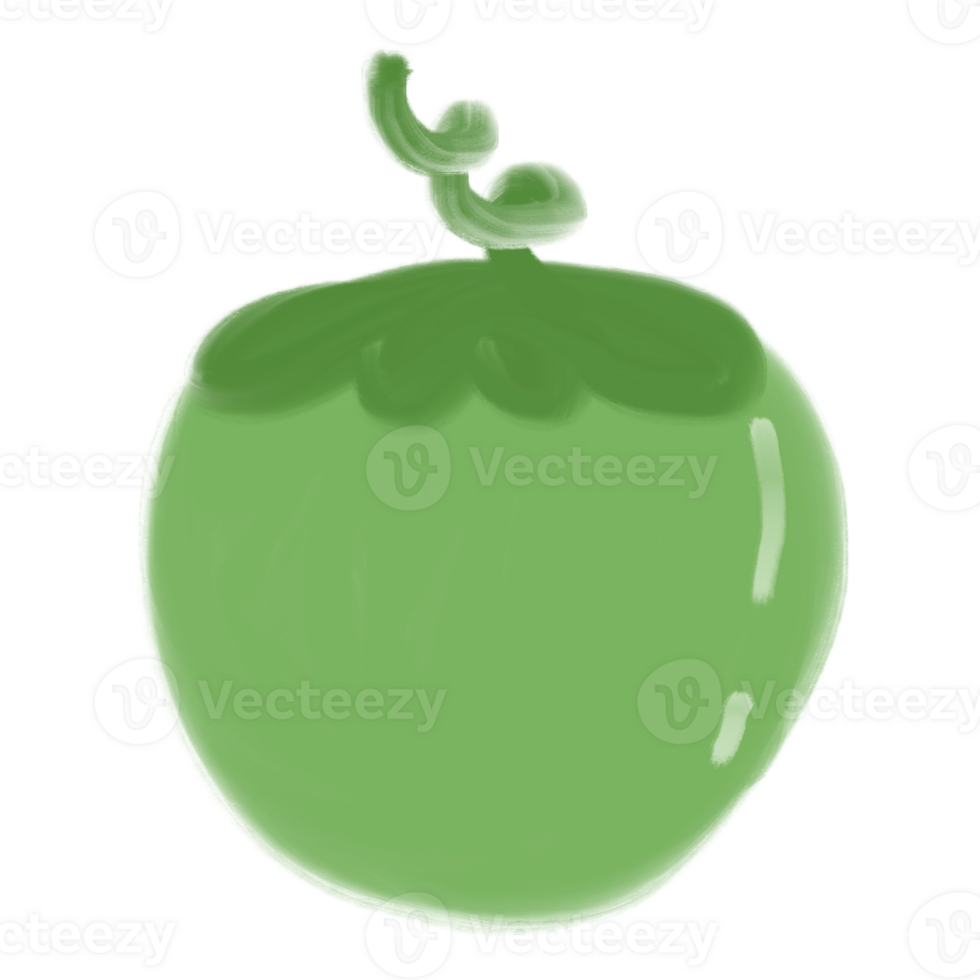 Green Coconut Fruit Doodle png