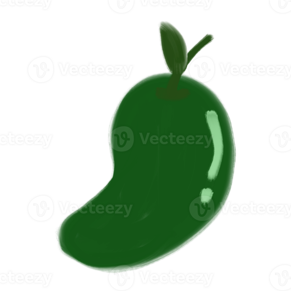 Green Mango Fruit Doodle png