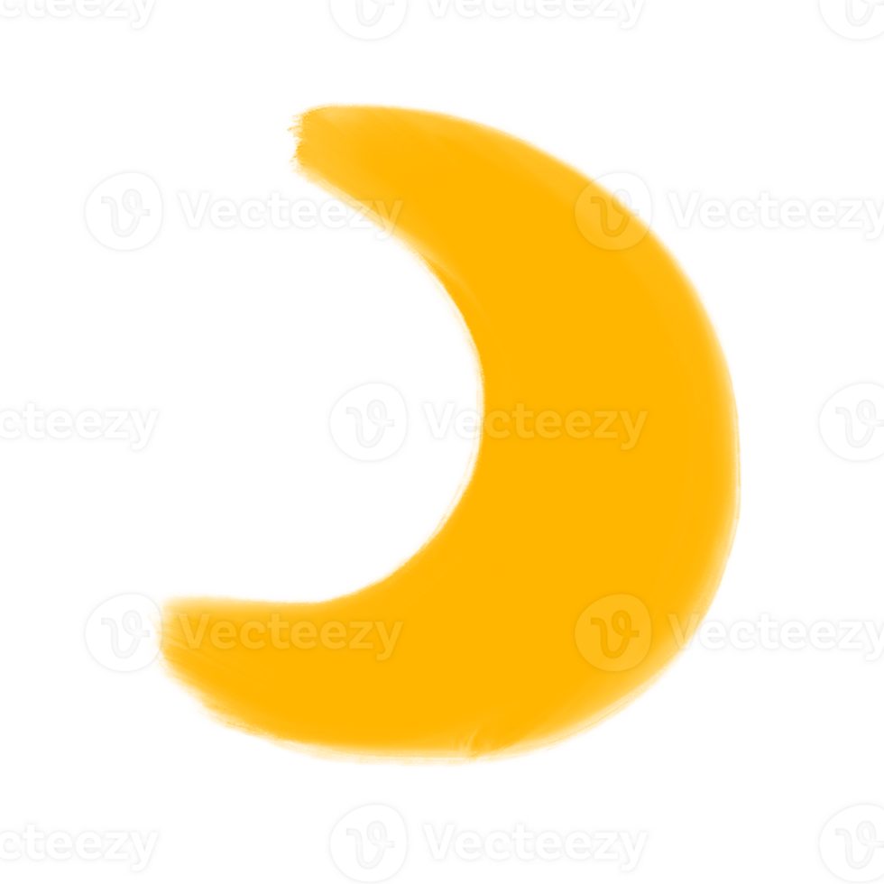 Half Yellow Moon Doodle png