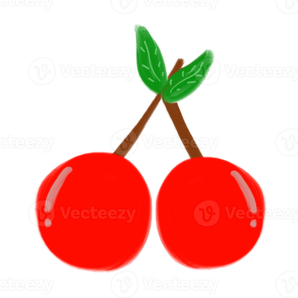 Red cherry Fruit Doodle png