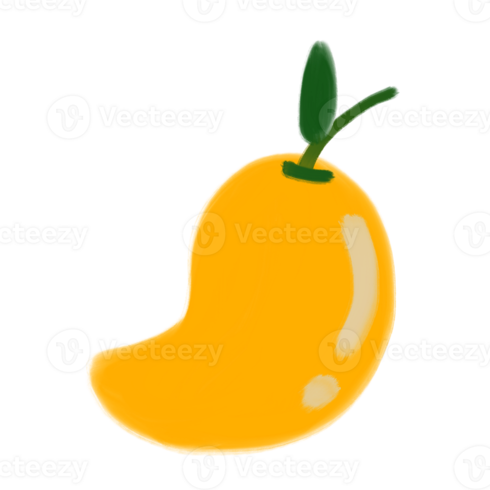 Yellow Mango Fruit Doodle png