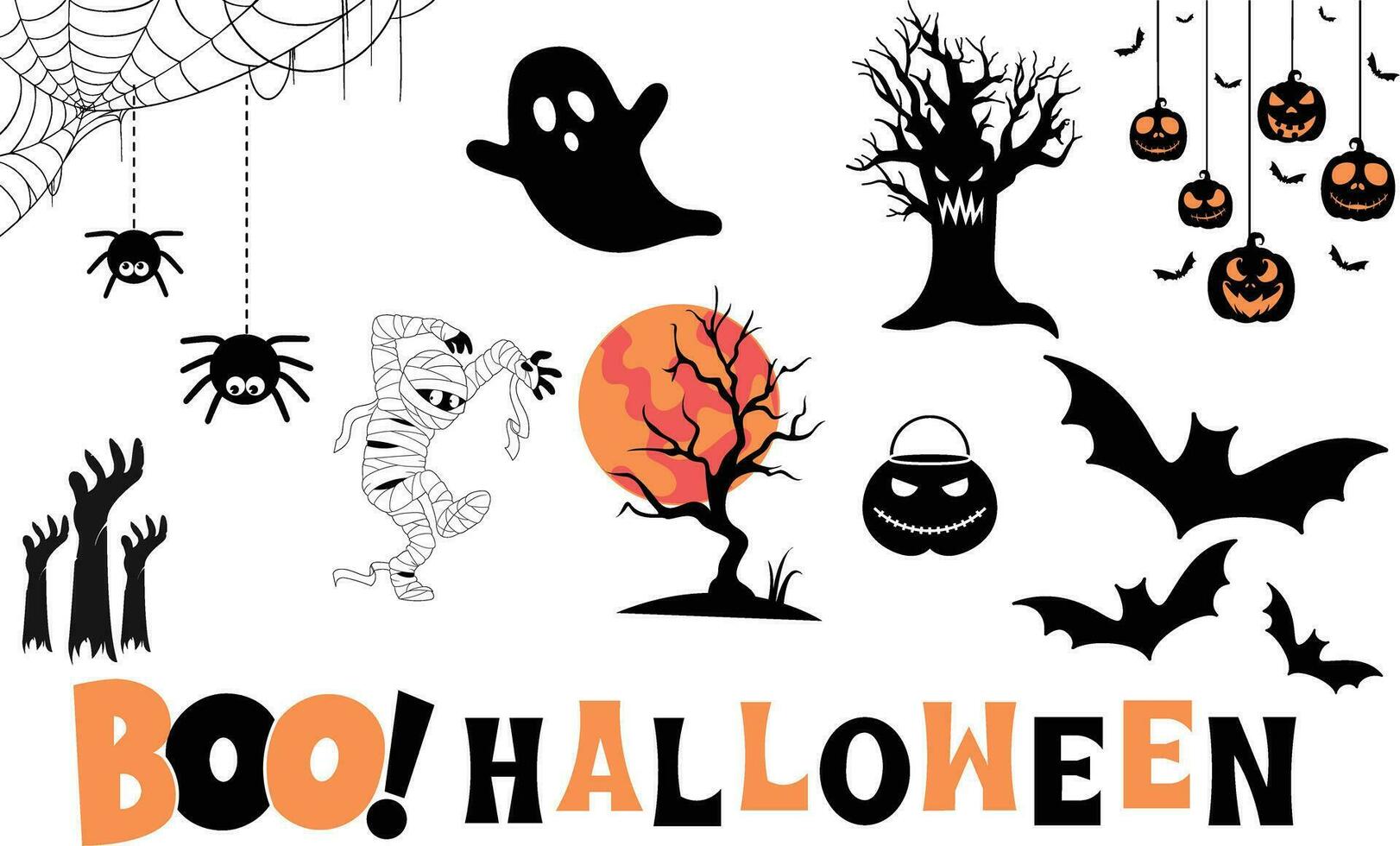 Halloween hand drawing Vector Halloween sublimation illustration design