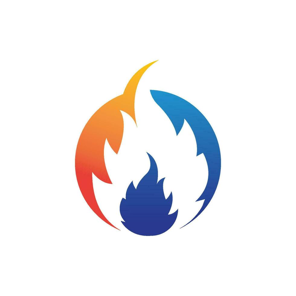 fuego, llama, logotipo, icono, vector, ilustración, diseño vector