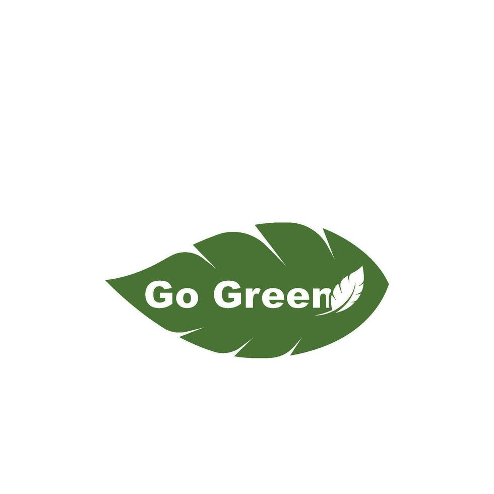 green leaf ecology nature element vector icon of go green