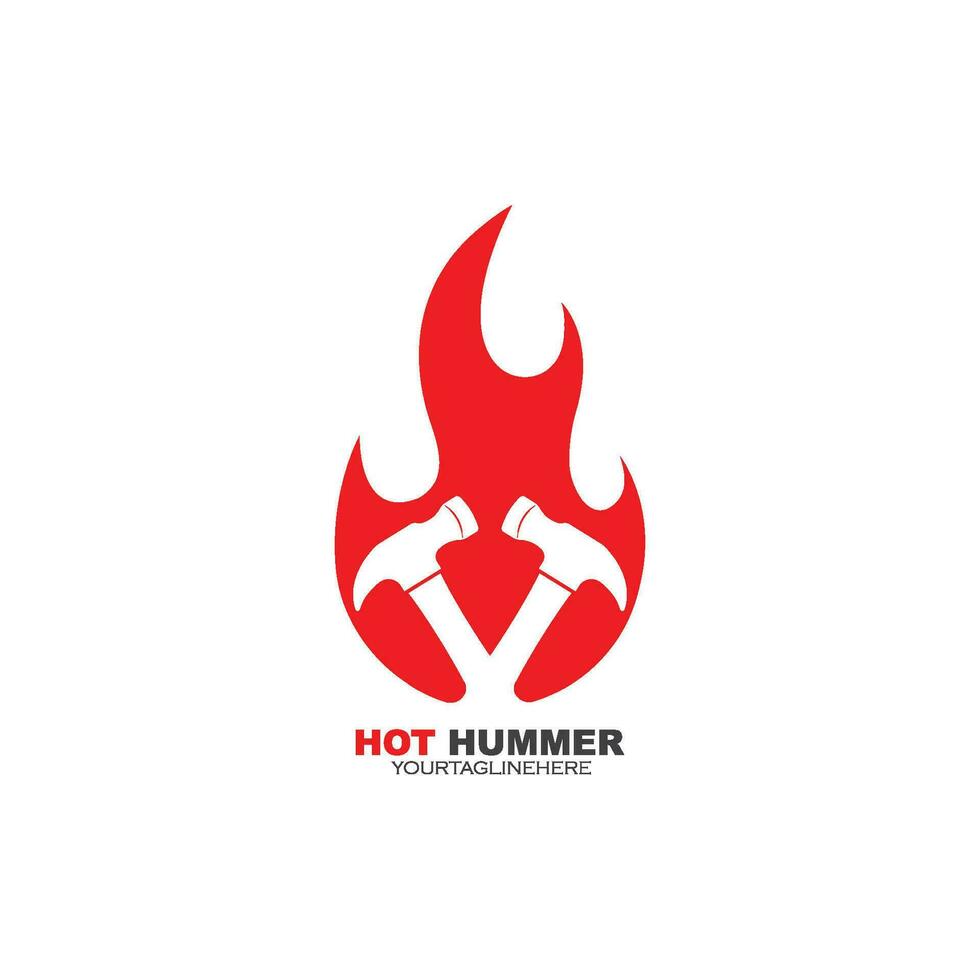 fuego hummer icono logo vector ilustración diseño