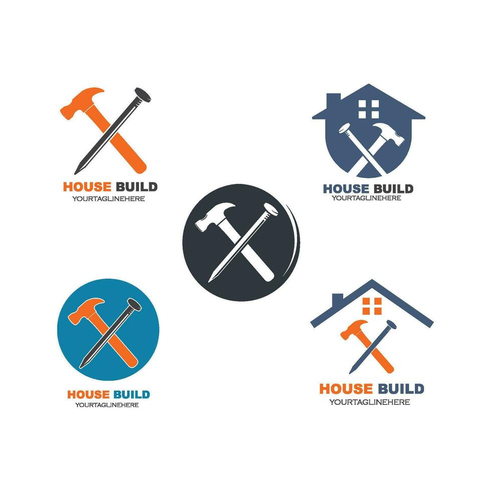 house build and renovation logo icon vector illustration