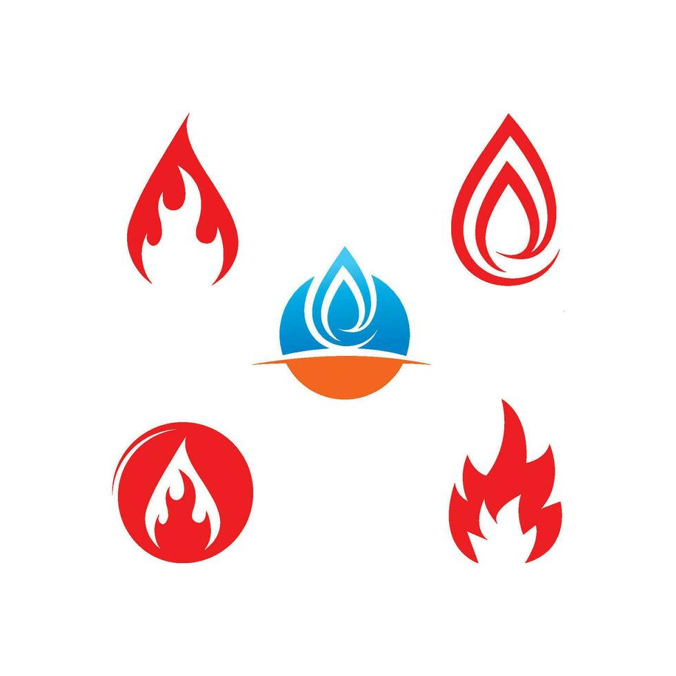 Fire flame Logo icon vector illustration design